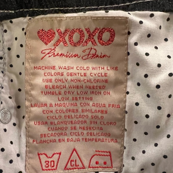 XOXO Premium Denim Skirt w/Subtle Floral Print - Picture 14 of 16